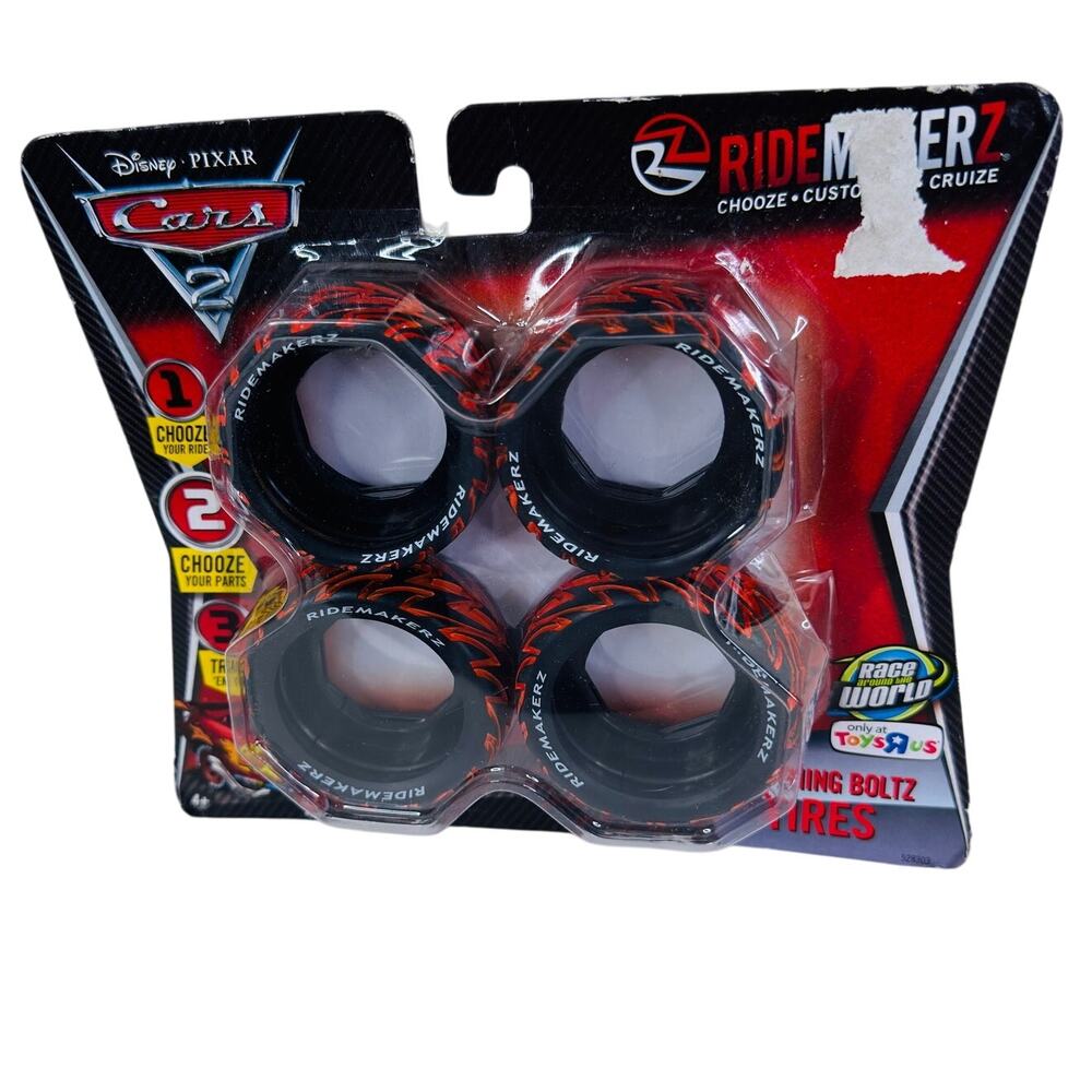 2011 Disney Pixar Cars 2 Ridemakerzโ RC Lightning Boltz Car Tires - Set of 4